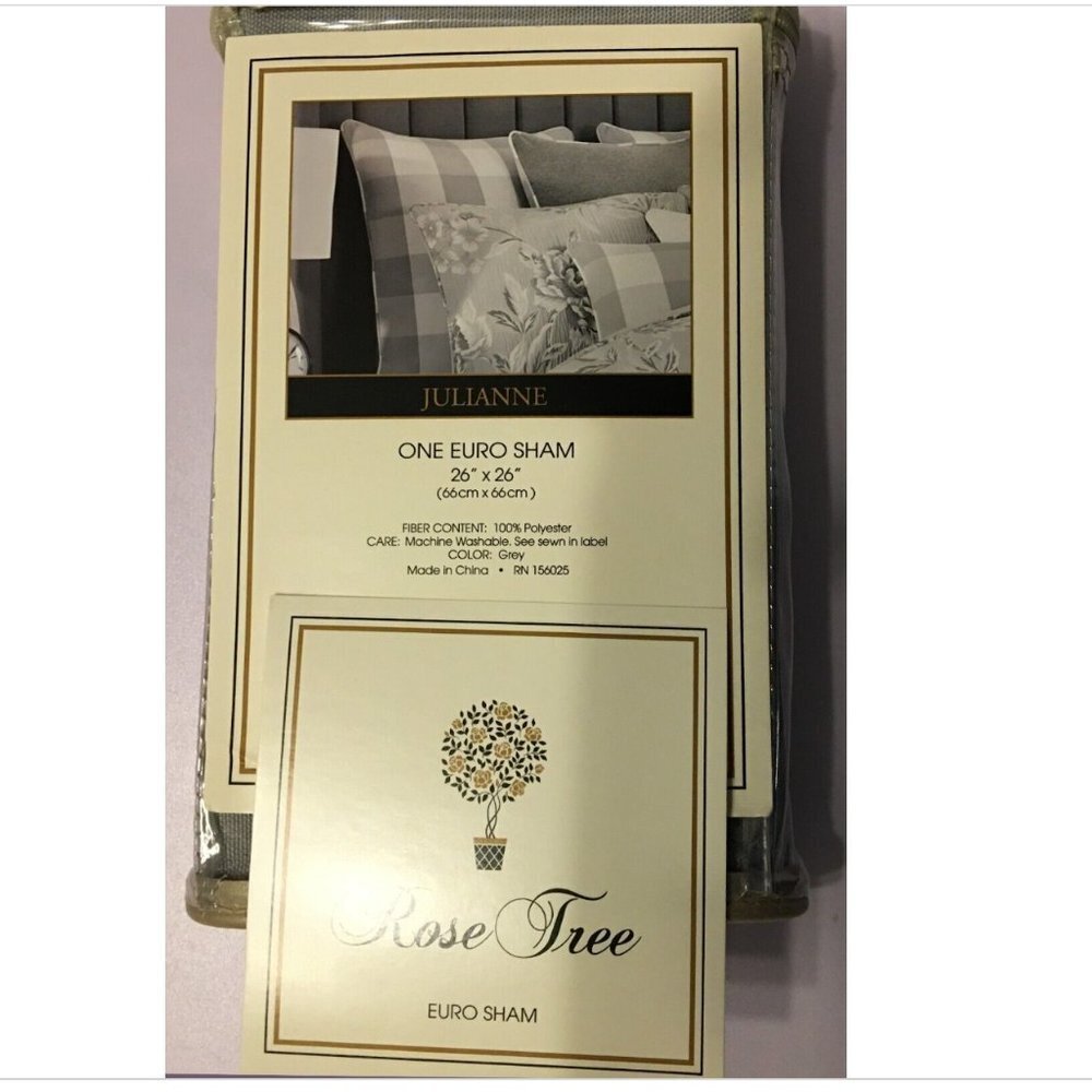 NEW - Lot of 2 ROSE TREE Euro Shams Julianne Polyester Grey MSRP $180 - Picture 7 of 7